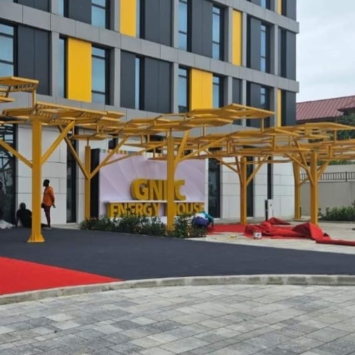 GNPC headquarters with Grey Marengo Alconera Marble from Spanish marble mines.