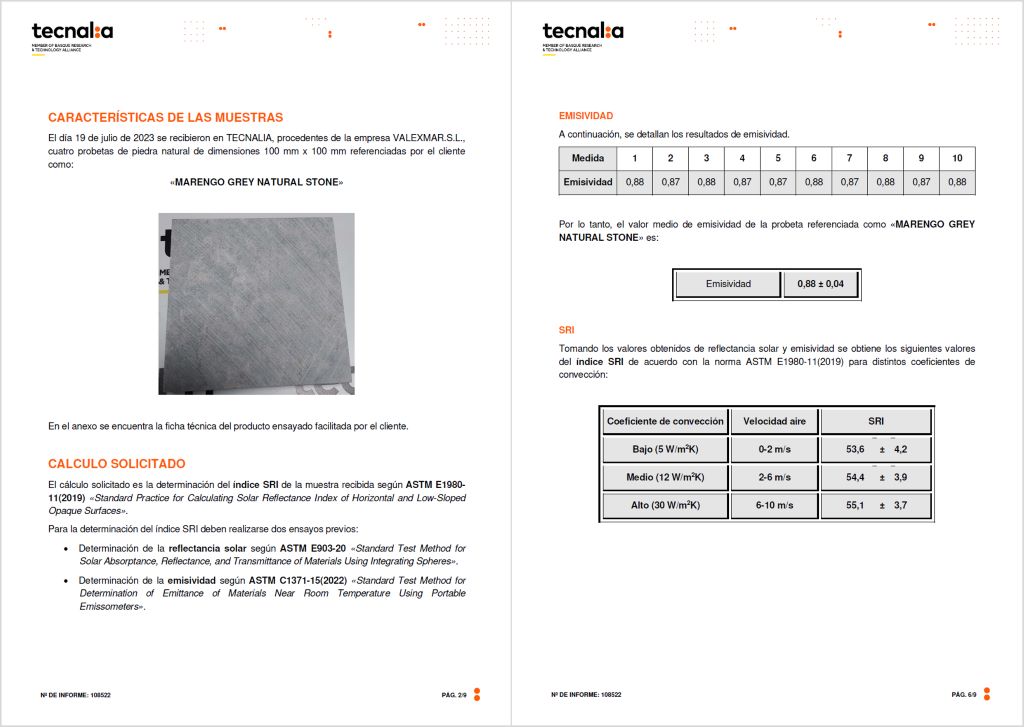 📝 3- SRI Report – Solar Reflectance Index of Grey Marengo Marble